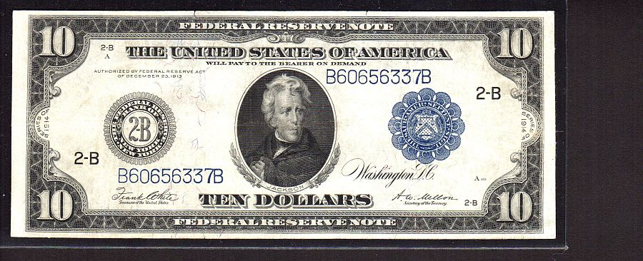 Fr.919C, 1914 New York Federal Reserve Note B60656337B, VF